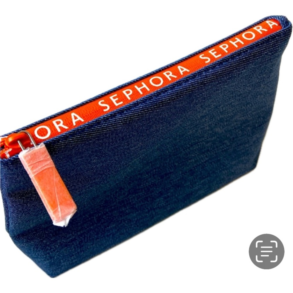 NWT Denim Sephora branded brand new zippered makeup cosmetic bag